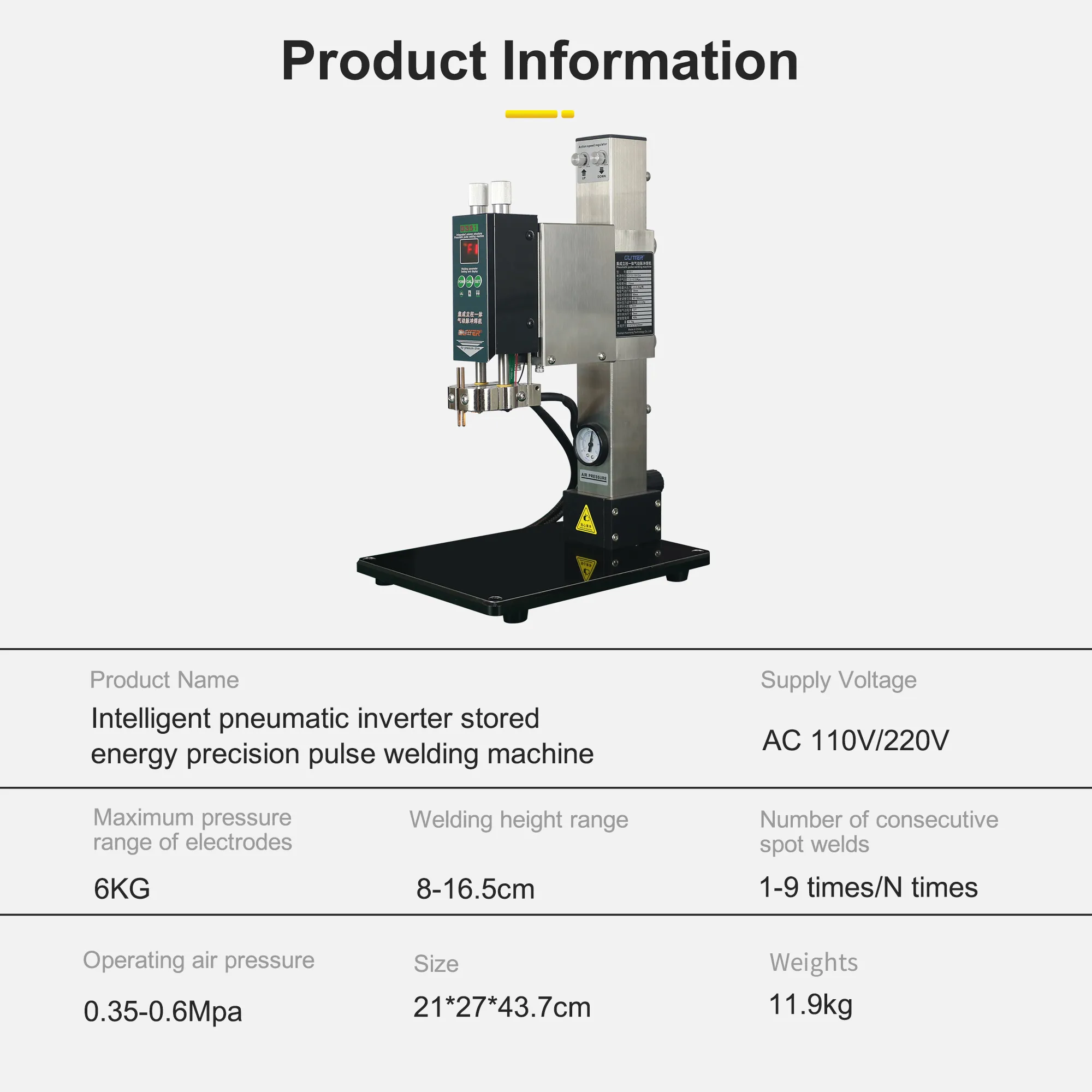GLITTER  PNENUMATIC SPOT WELDING MACHINE G351 - Image 2